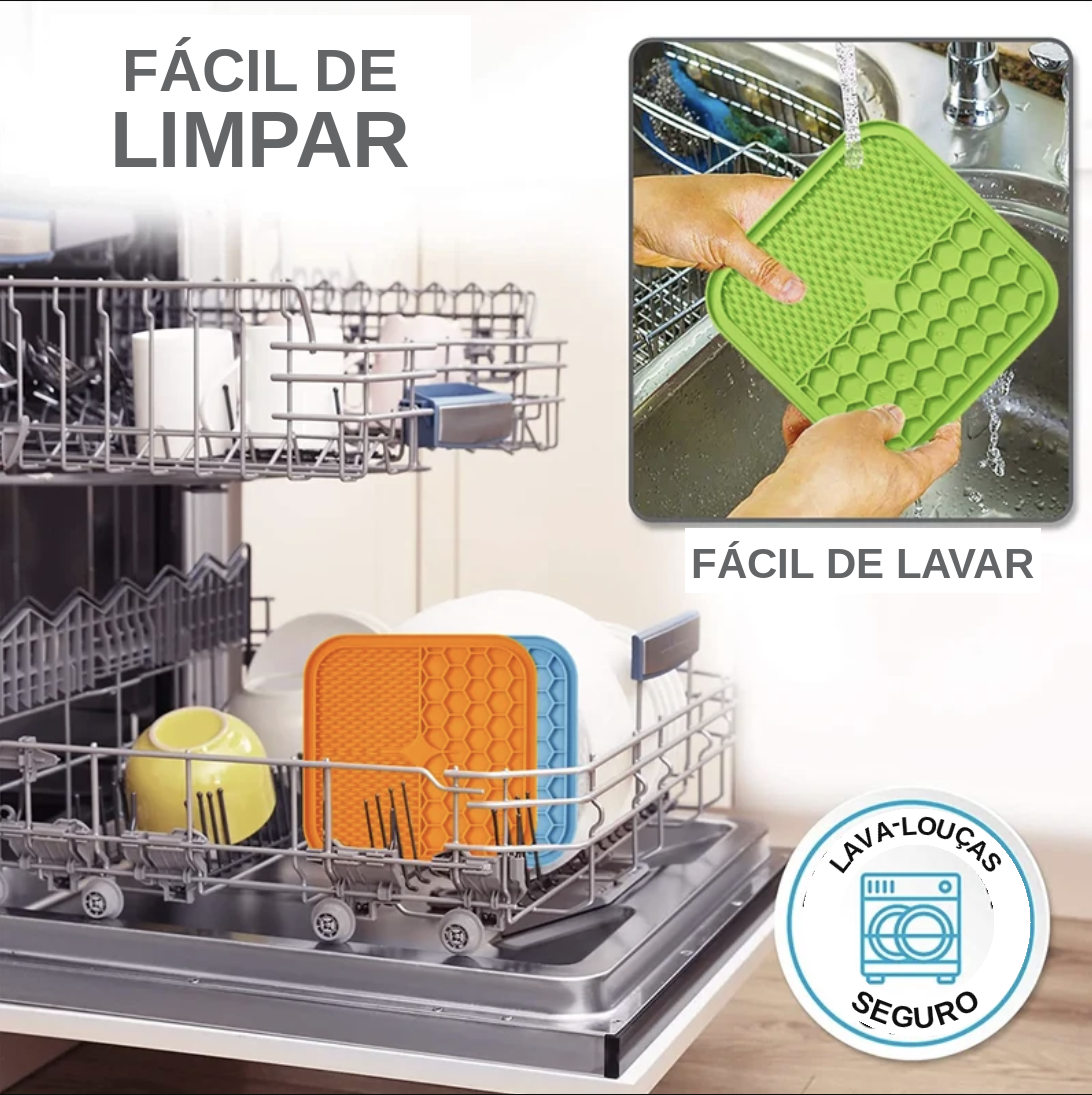 Tapete de Lambedura Pet Antiestresse - Silicone para Cães e Gatos
