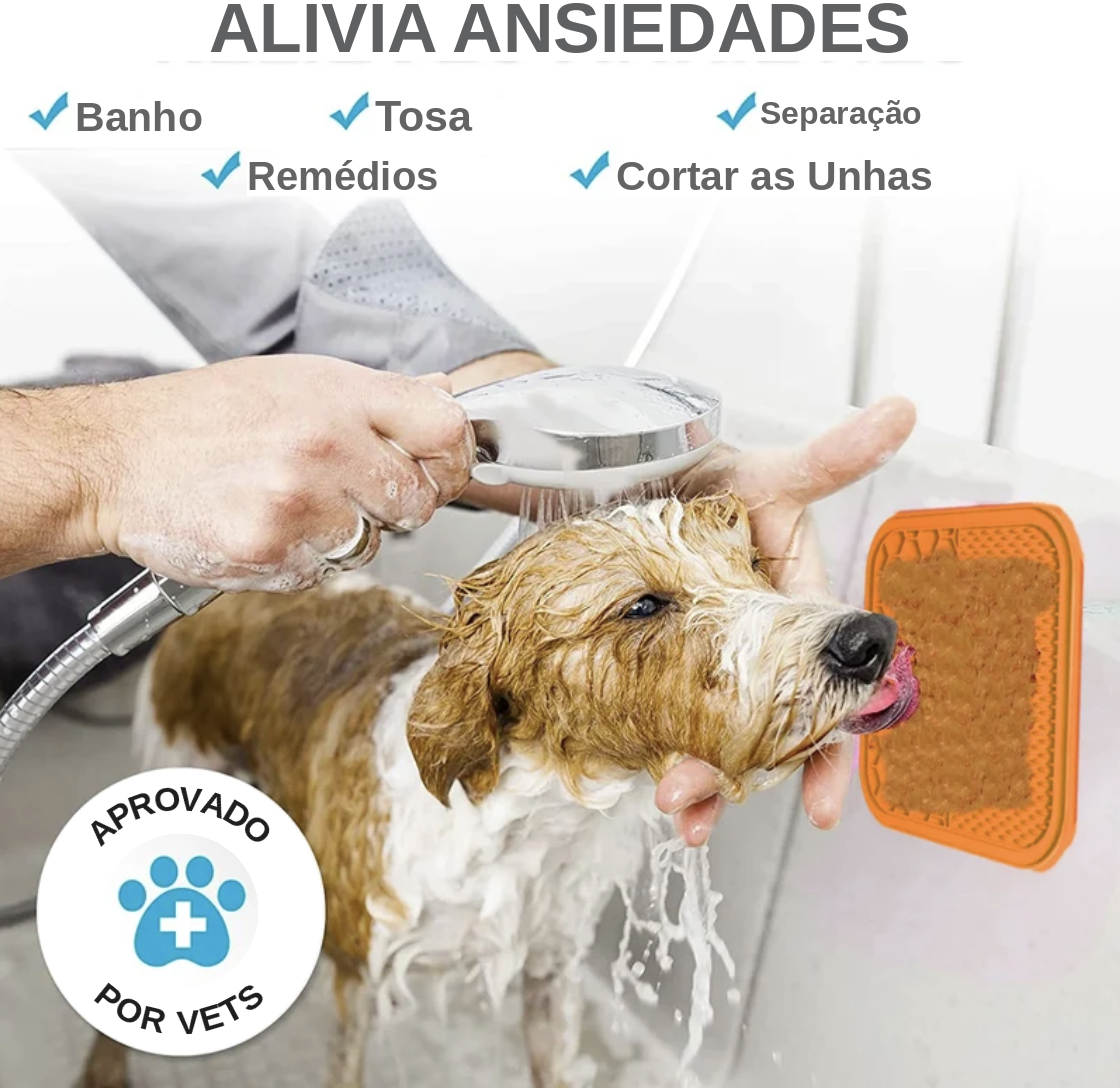 Tapete de Lambedura Pet Antiestresse - Silicone para Cães e Gatos