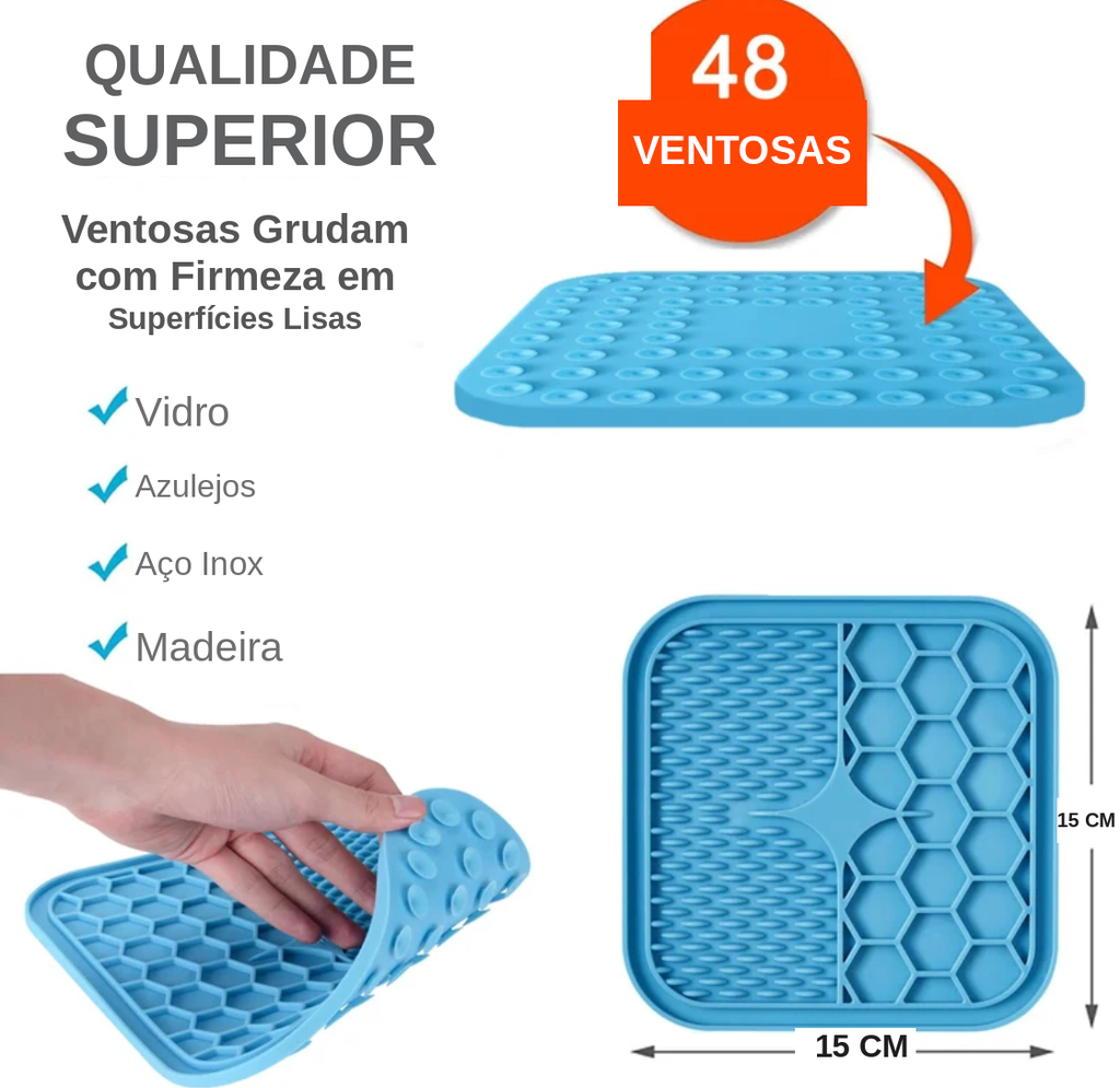 Tapete de Lambedura Pet Antiestresse - Silicone para Cães e Gatos